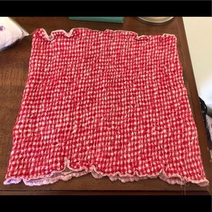 Red checkered tube top